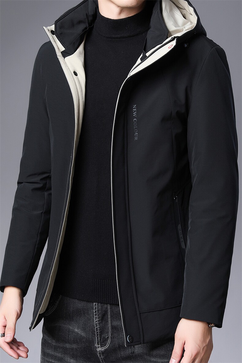 AN9039钱塘2020-3秋冬新款中年男士简约休闲连帽羽绒服外套P195,男装羽绒服,钱塘207-3