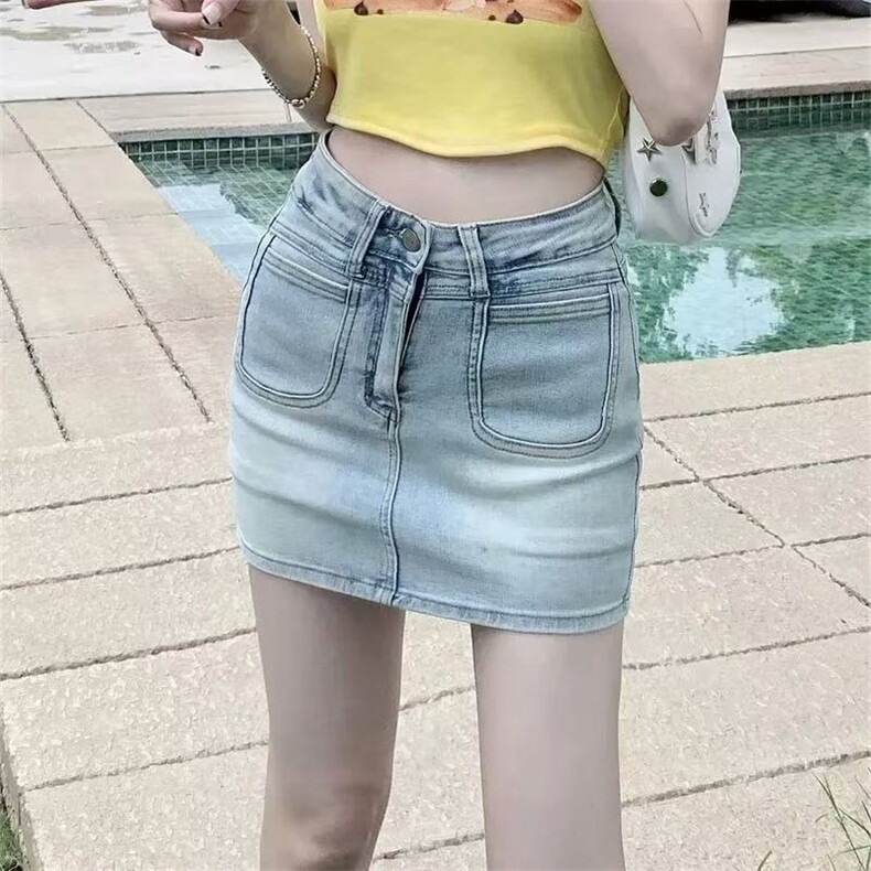 牛仔a字半身裙女2025早春新款设计感小众防走光裙裤高腰包臀短裙,男装休闲裤,星座1210-1