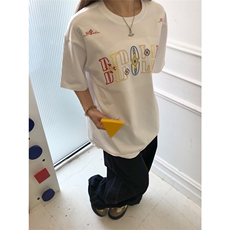 网图有货夏季民族图腾锁链刺绣宽松短袖t恤男女情侣上衣A506-P35，男装T恤，星座1505