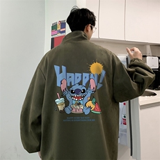 麂皮绒夹克男大码立领褂子外套JK85077-P68加绒款-P78，男装夹克，电商A040