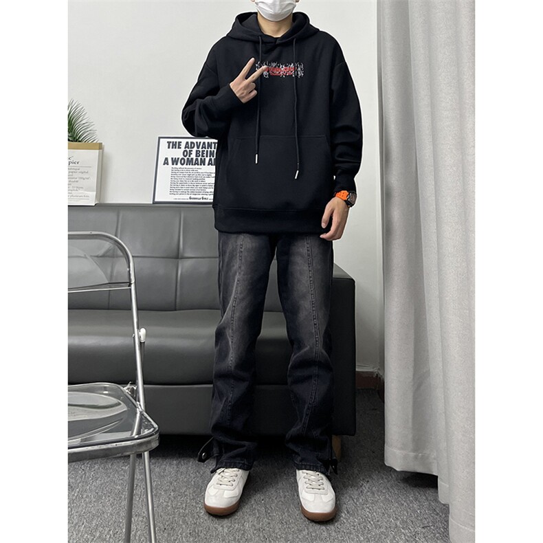 B221美式ins高街小众加绒牛仔裤LK22042-P60控78加绒P75控98,男装牛仔裤,电商B221