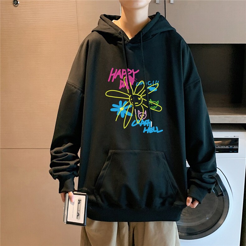 秋冬连帽套头卫衣男港风中性风大码宽松纯色厚1016-1WYM043P33,男装卫衣,星座1016-1（原电商B408-1）