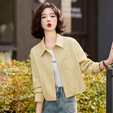 翻领小个子蛋白皮衣外套女短款2025春装新款时尚洋气欧货爆款上衣，女装皮衣，臻衣坊