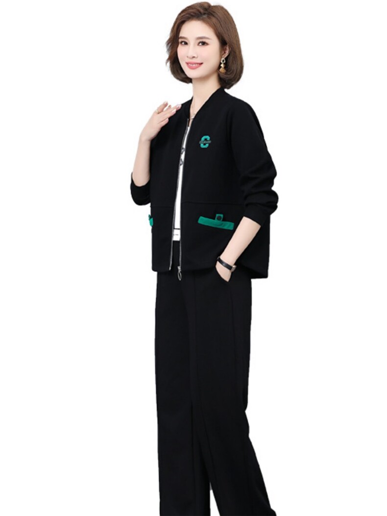 中年妈妈春秋外套中老年休闲运动服棉质女气质大码上衣,女装短外套,妃曼