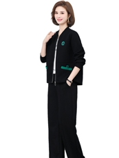 中年妈妈春秋外套中老年休闲运动服棉质女气质大码上衣，女装短外套，妃曼