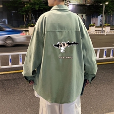 春季长袖衬衫男宽松港风衬衣男外套男CSCS289-P35，男装衬衫，电商B371