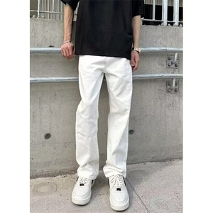 潮窄版阔腿直筒牛仔裤男女春秋季新款高腰宽松显瘦 KA8072图片