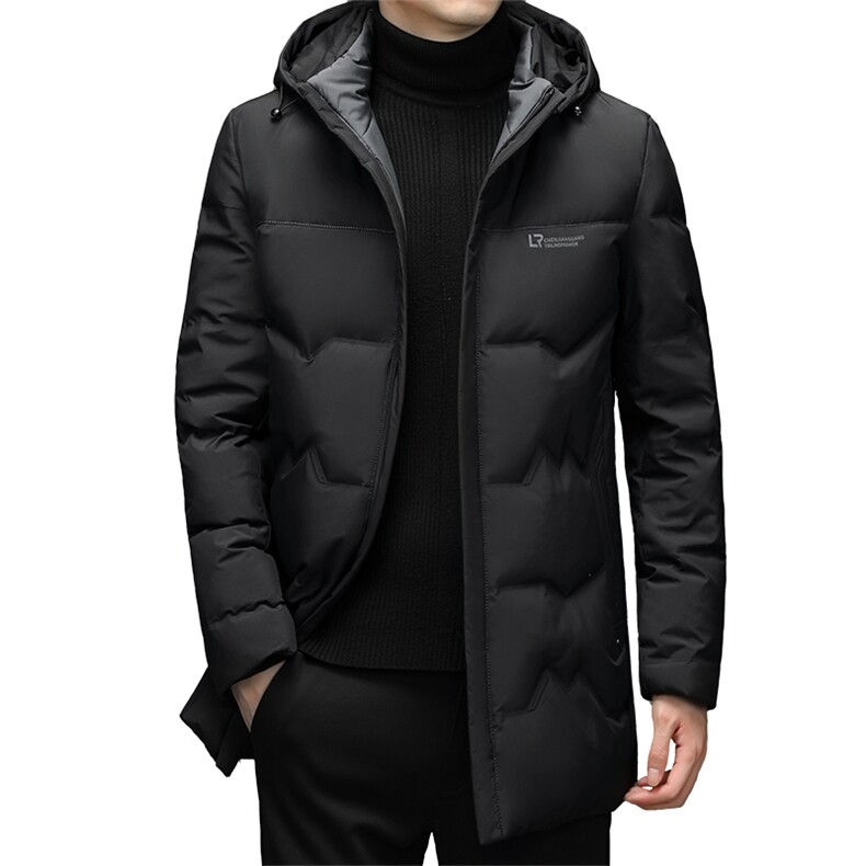 冬季新款中年男士白鸭绒脱卸帽羽绒服男爸爸冬装外套TLM2349-P250,男装羽绒服,电商B212（原钱塘6029）