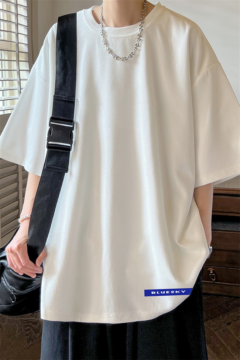 华夫格t恤男短袖男大码五分袖酒店风HT73202-P22,男装T恤,电商A040