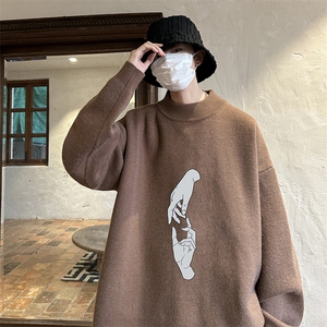 控68半高领毛衣男士大码针织衫男毛线衣男 M18147-P45 加绒款-P65图片