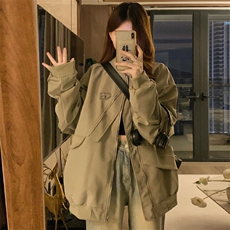 美式街头拉链棒球服外套女2025春秋设计感夹克oversizeC791-P90，男装夹克，星座911-2(原星座613-2）