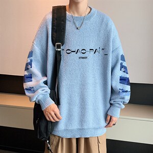 ！2023秋冬新款男士圆领毛衣百搭加厚潮流针织衫M813P50图片