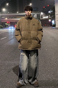 外景冬季加厚面包服男宽松保暖棉衣复古重磅立领外套MF00376/P90图片