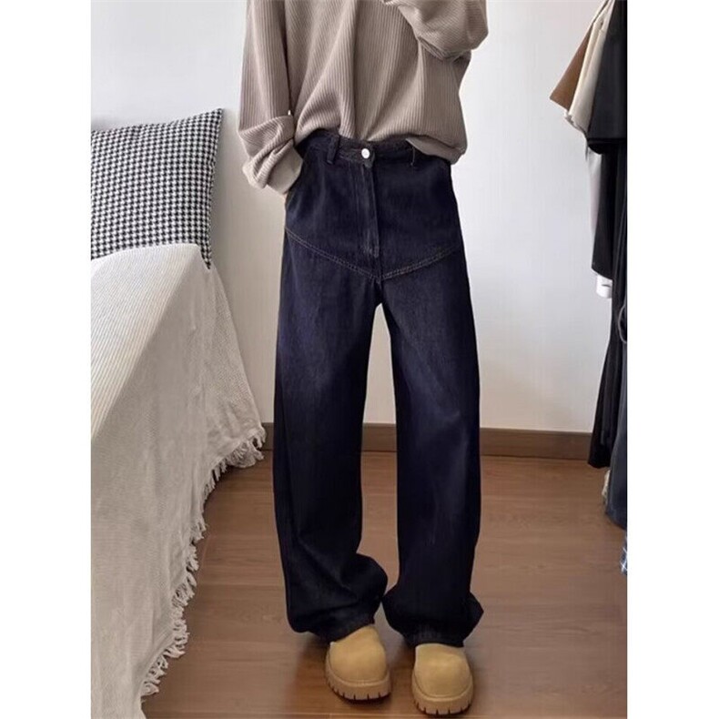 美式宽松阔腿牛仔裤女2025年夏季垂感慵懒休闲拖地直筒裤NK7073，男装牛仔裤，星座1116A（原606A-3）