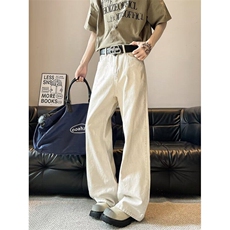白色休闲裤男女韩版潮流直筒百搭帅宽松025夏季ins长裤K6253-P46，男装休闲裤，星座412-2