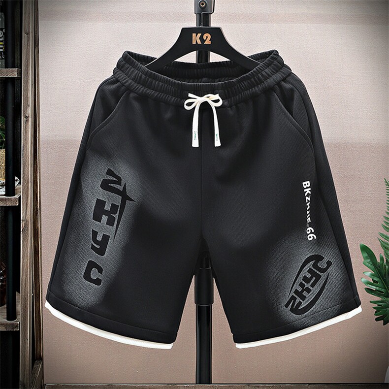 夏季短裤男拼接色时尚休闲短裤宽松百搭五分裤沙滩裤-DK55-P28,男装牛仔裤,星座310B-3