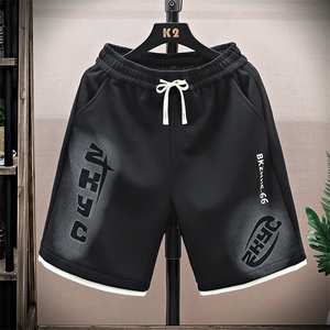 夏季短裤男拼接色时尚休闲短裤宽松百搭五分裤沙滩裤-DK55-P28图片