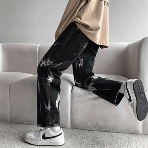 炸街牛仔裤男嘻哈hiphop高街阔腿宽松潮流痞帅直筒裤子NK3271-P35图片