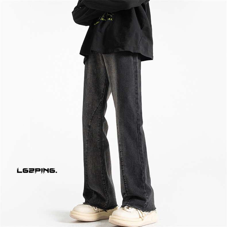 2023秋季新款无影墙大码vibe高街微喇牛仔裤M-5XGK23614-P50，男装牛仔裤，电商A022
