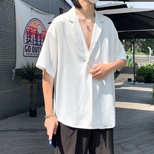 夏季西装外套男短袖韩版潮2023新款上衣ins宽松个性衬衫W2672-P30图片