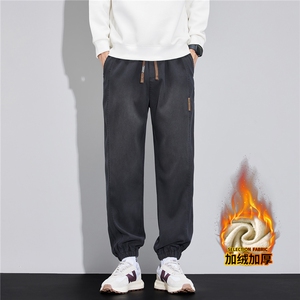 美式潮牌2025秋冬新款男休闲裤宽松束脚工装长裤J667-P45/加绒P55图片