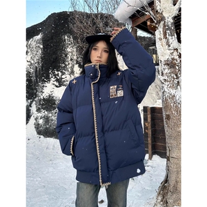W10707-P88 网图现货 BUFU潮牌民族风棉服冬季情侣刺绣棉衣外套图片