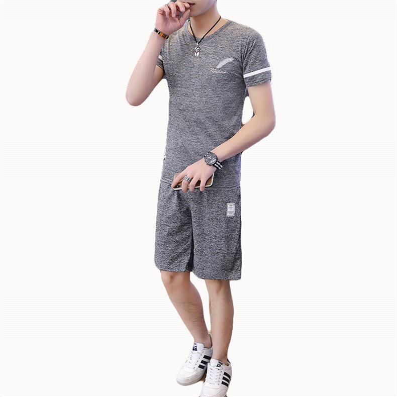 夏季新款短袖体恤韩版休闲搭配套装男韩版帅气一套T730-p20,男装休闲套装,星座1206（原A206）