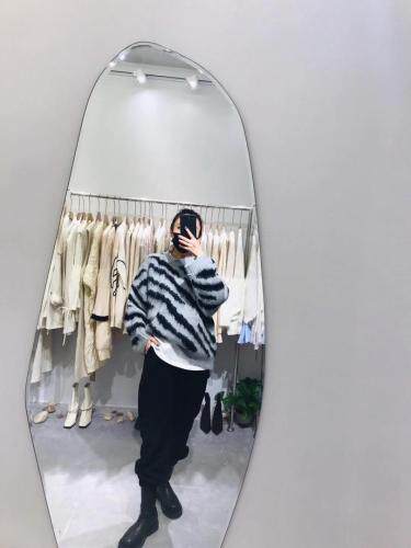 【新款现货】斑马纹重工毛衣，个性时尚，女装针织衫/毛衣，CHERRY·印