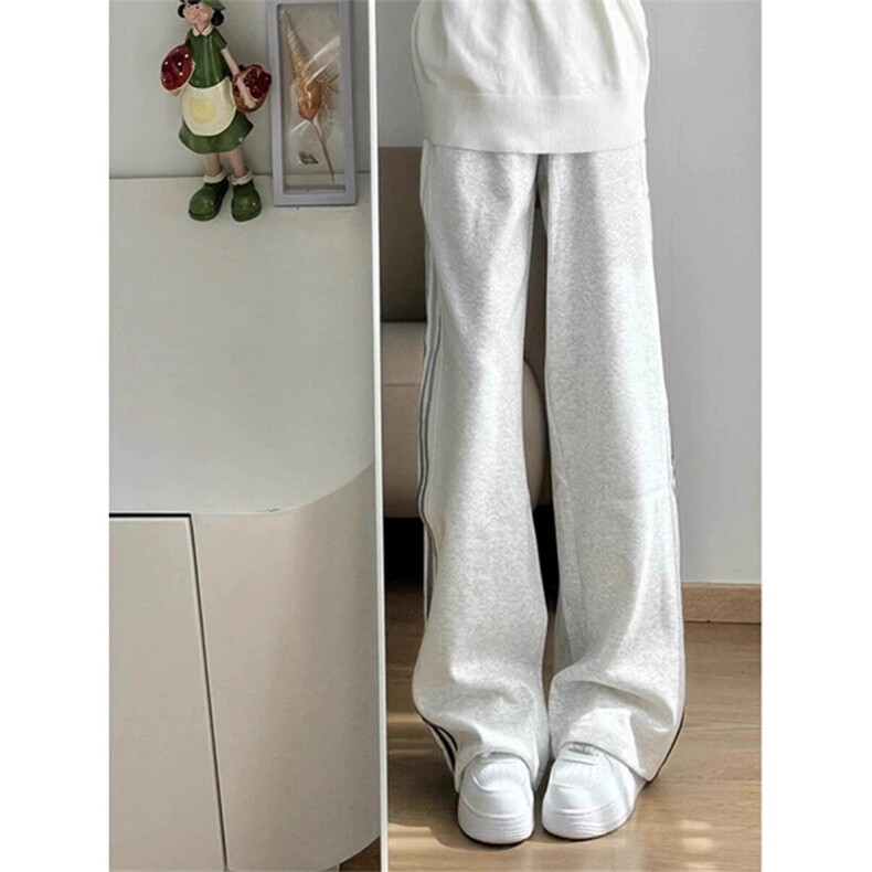 有数据白花灰渐变条纹裤子男春季三条杠休闲裤特P40,男装休闲裤,电商D205
