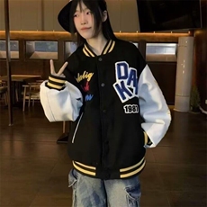 网络图美式高街慵懒原宿潮流刺绣棒球服外套气质，男装夹克，星座410-7