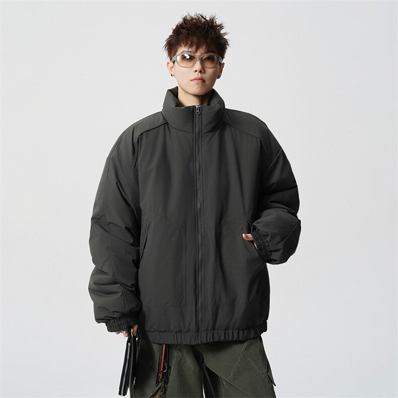 冬季美拉德立领棉服潮流百搭纯色棉衣撞色棉服外套HY8822-P75,男装棉衣,星座610B-1