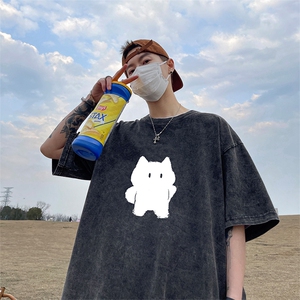 量大优 可供抖音视频 支持得物品质配合二开 美式水洗短袖t恤SX90图片