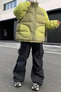 羊羔毛棉衣男冬季新款加绒加厚宽松保暖棉服美式潮流痞帅棉袄外套图片