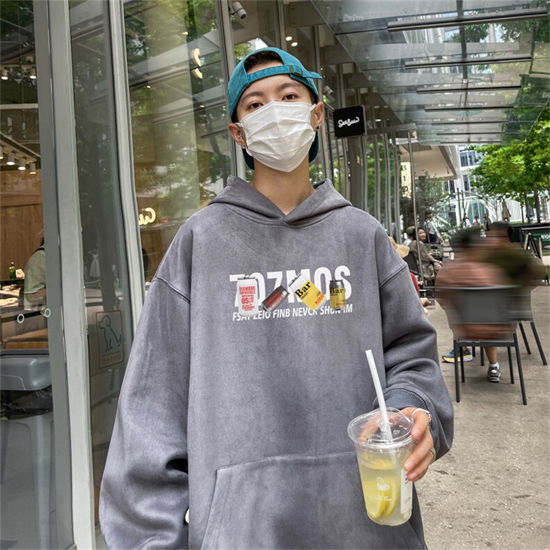 23/秋季360G麂皮绒印花宽松休闲连帽卫衣JWY3269P50控69,男装卫衣,电商B370