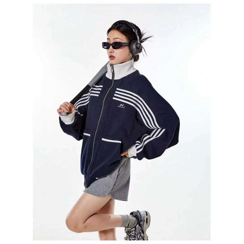 1506-1/JW1161/P45美式三条杠棒球服男秋季重磅潮牌条纹运动夹克,男装夹克,星座1506-1