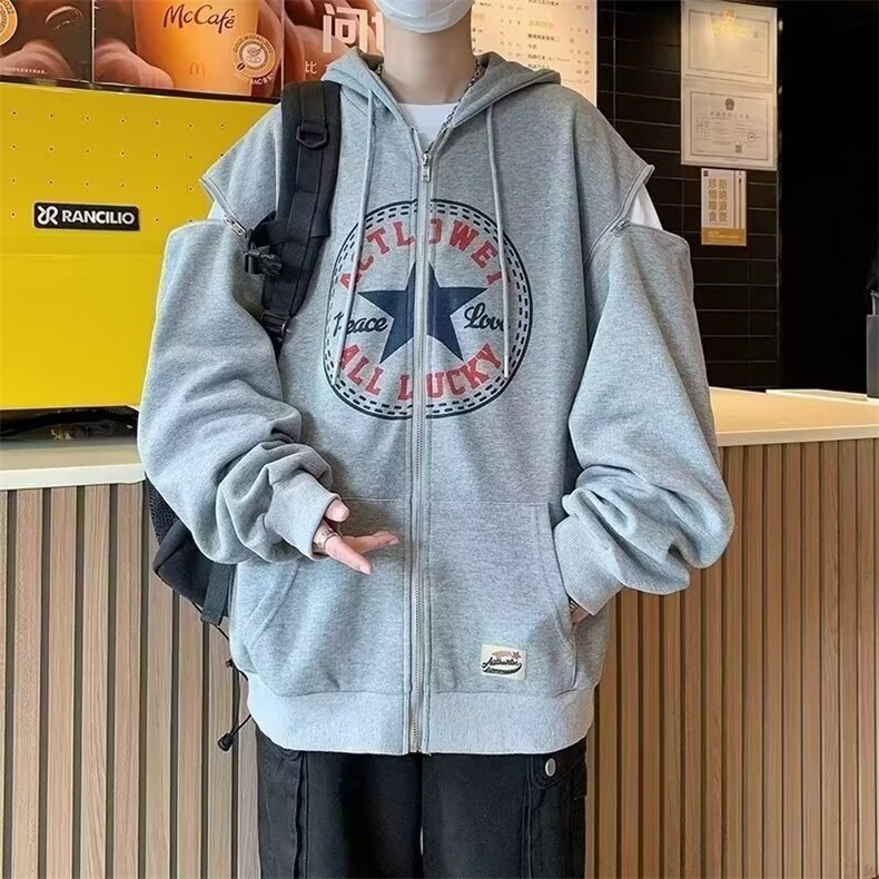 青少年韩版连帽卫衣男潮流港风潮牌宽松学生上衣服外套W11-2/P45，女装短外套，星座506