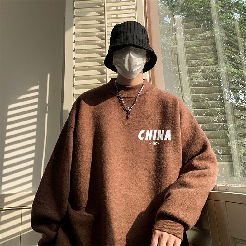 控68半高领毛衣男士大码针织衫男毛线衣男M18248-P45加绒款-P65,男装针织衫/毛衣,电商A040