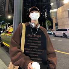 港风新款秋季时尚百搭宽松字母印花潮流卫衣WY614P48控68，男装卫衣，电商A268A