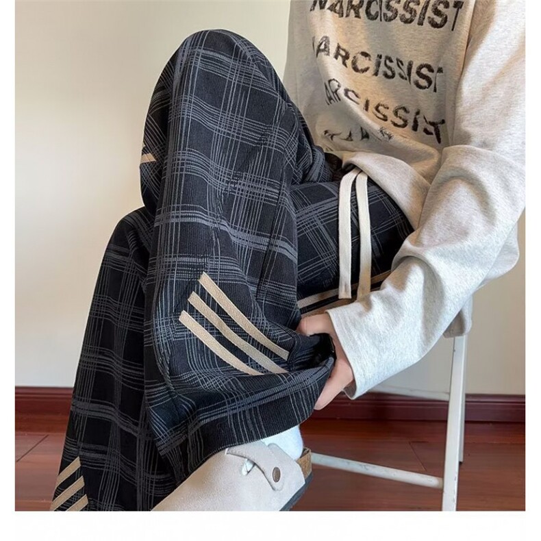 221-5/K7812/P45网图加绒加厚美式复古条纹格子灯芯绒阔腿休闲裤,男装卫衣,星座221-5