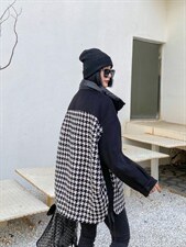 冬季新款千鸟格拼接羽绒外套，其它，储辰