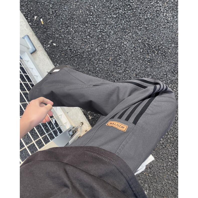 三条杠条纹休闲裤男款秋季美式潮牌高街运动裤直筒高腰提档长裤子,男装休闲裤,电商B315