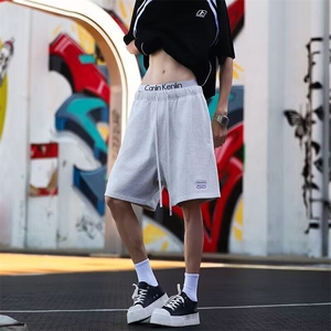 日系复古运动短裤男夏季新款青少年宽松休闲百搭直筒阔腿五分裤图片