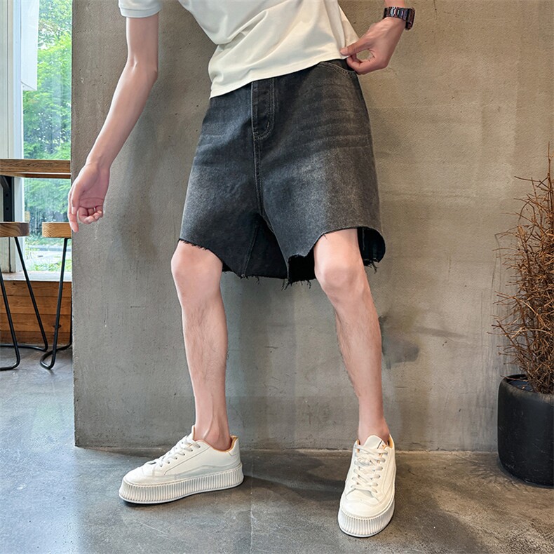 夏季痞帅宽松牛仔短裤Z037#-P45,男装牛仔裤,星座905