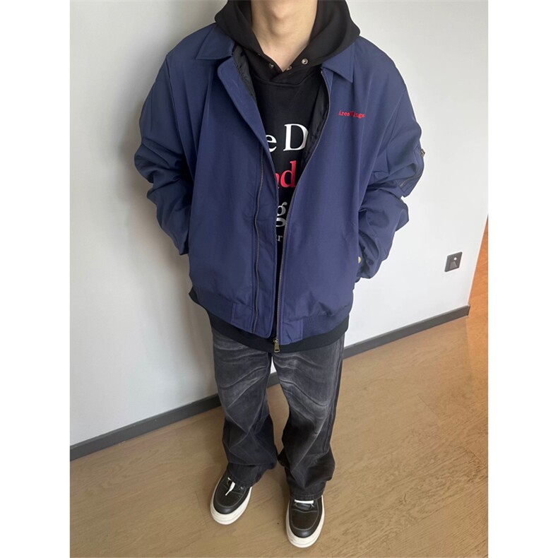 网图有货美式街头战马刺绣飞行夹克男女宽松百搭外套A846-P68,男装夹克,星座1505