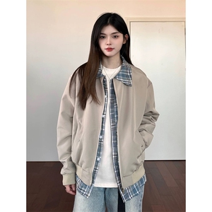 网图有货 美式格纹假两件翻领ma1夹克外套男女A841-P65图片
