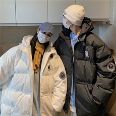 情侣装冬装新品小兔刺绣宽松男士棉衣情侣棉服外套G1035P128男，男装棉衣，电商A339