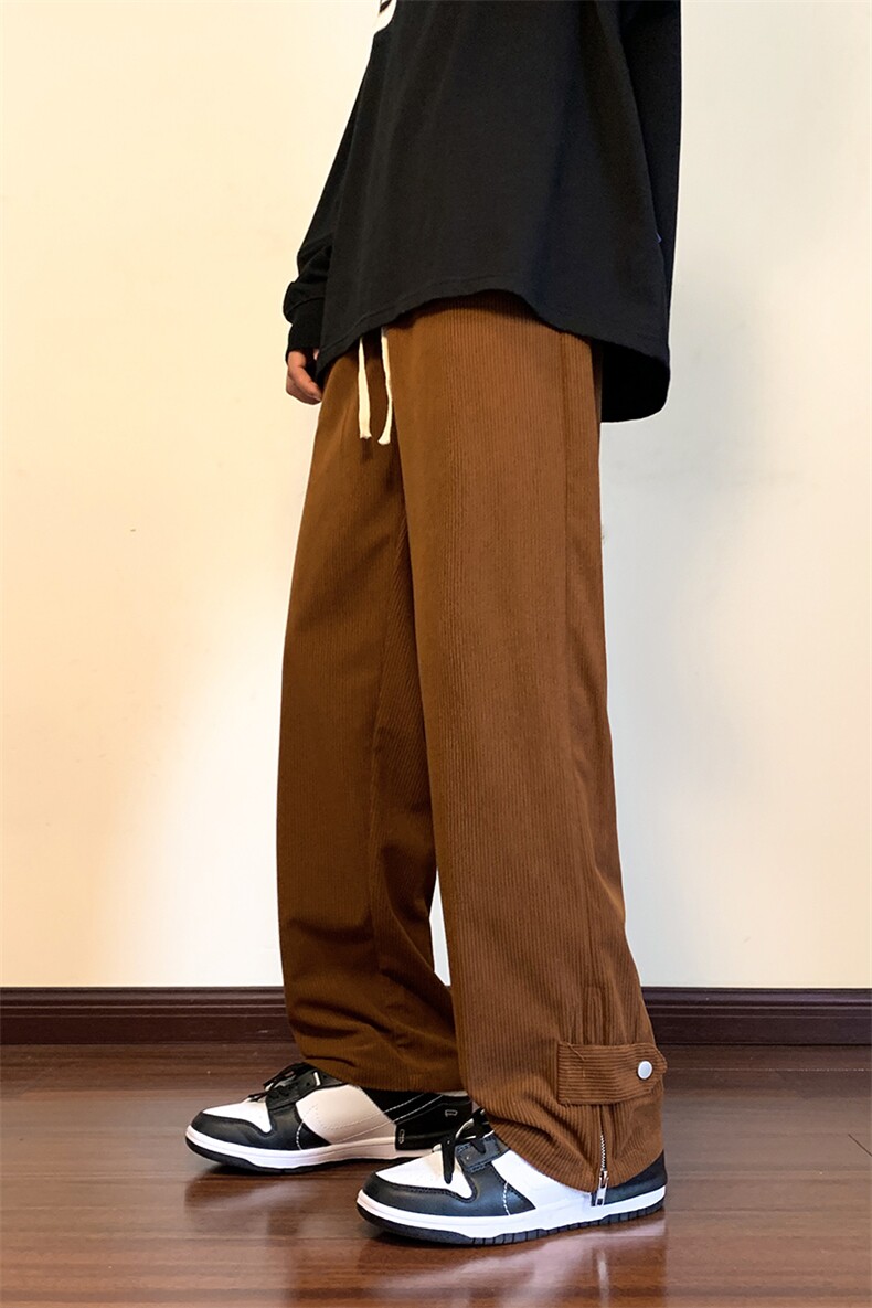 B221冬季加绒加厚美式高街小众拉链灯芯绒裤子LK22089-P60控78,男装休闲裤,电商B221