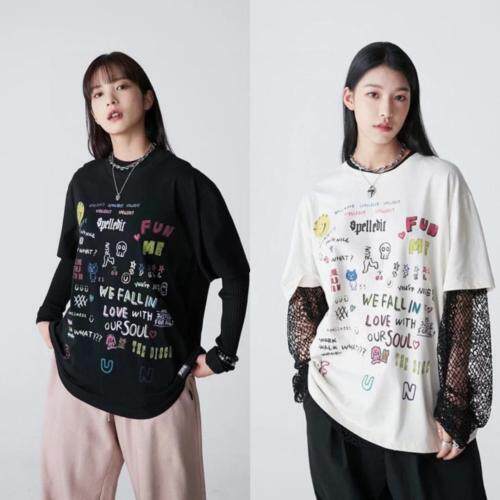 韩spell设计品牌 涂鸦T，女装，安吉拉