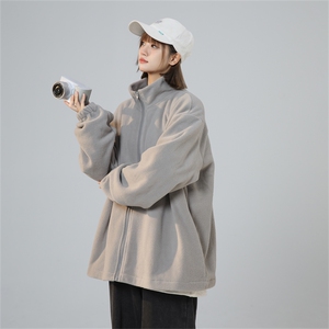 D01/P35双面摇粒绒秋冬新款纯色长袖保暖卫衣夹克外套冲锋衣内胆,女装卫衣/绒衫,电商A141