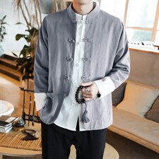 风唐装大码中式夹克开衫复古休闲盘扣男装外套JK601P95,男装夹克,钱塘788(原4013)